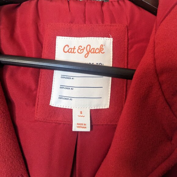 Cat and Jack Girls Red Winter Coat Size (Little Girl) Small - Picture 3 of 6